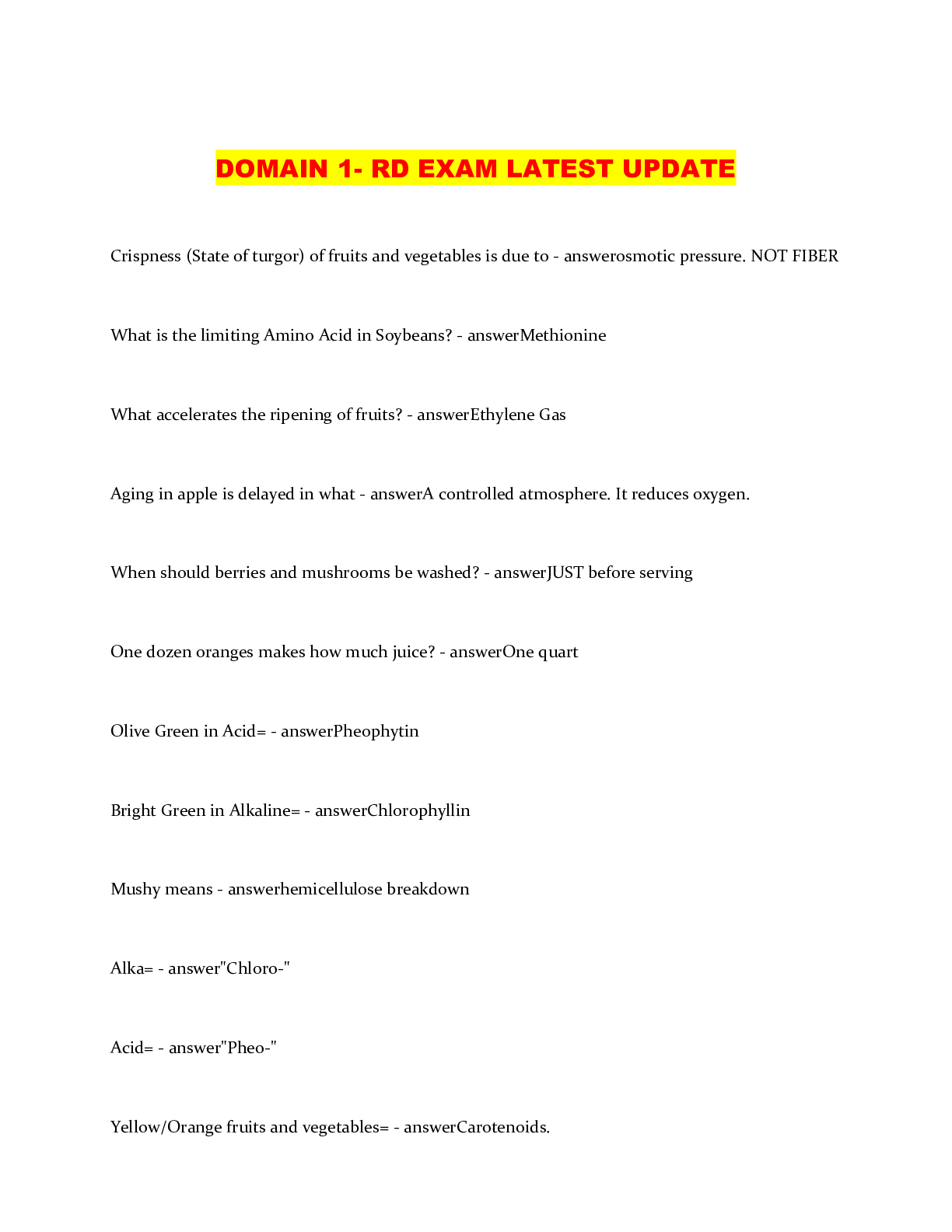 Preview image of DOMAIN 1- RD EXAM LATEST UPDATE document